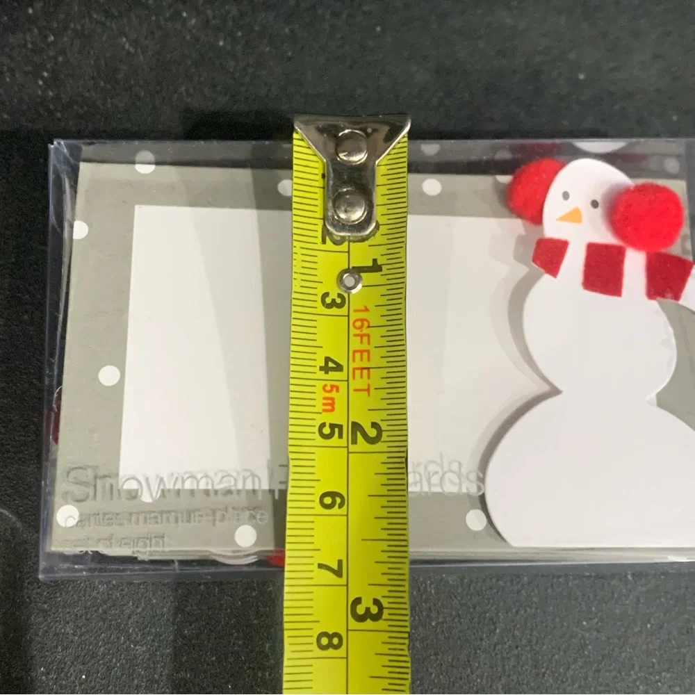 Crate & Barrel Paper Snowman Placecards Christmas Holiday Winter Lot of 7